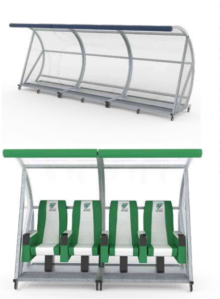 Struttura Panchina Calciatori o Arbitri su ruote esempio da mt 6,00