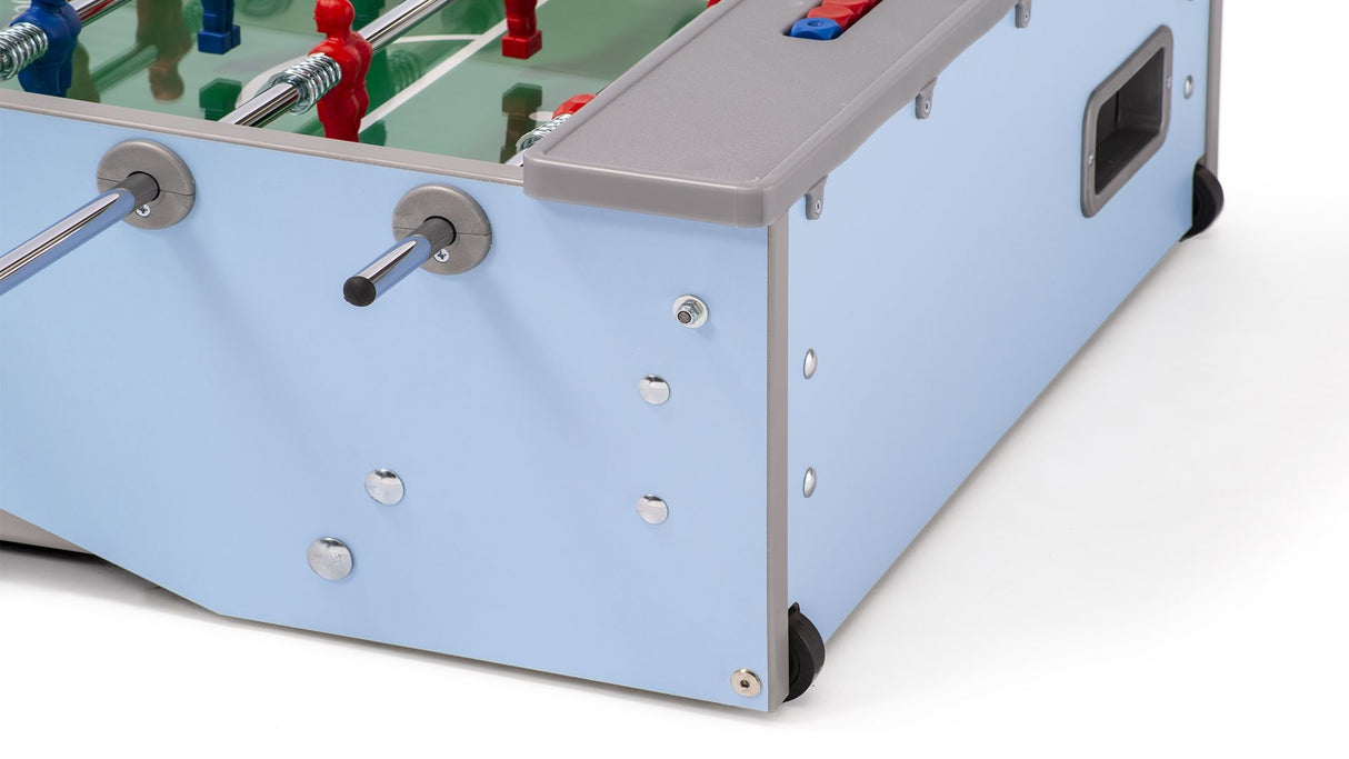 Calcio Balilla Fas Smart Indoor Aste Rientranti Azzurro Gambe Pieghevoli