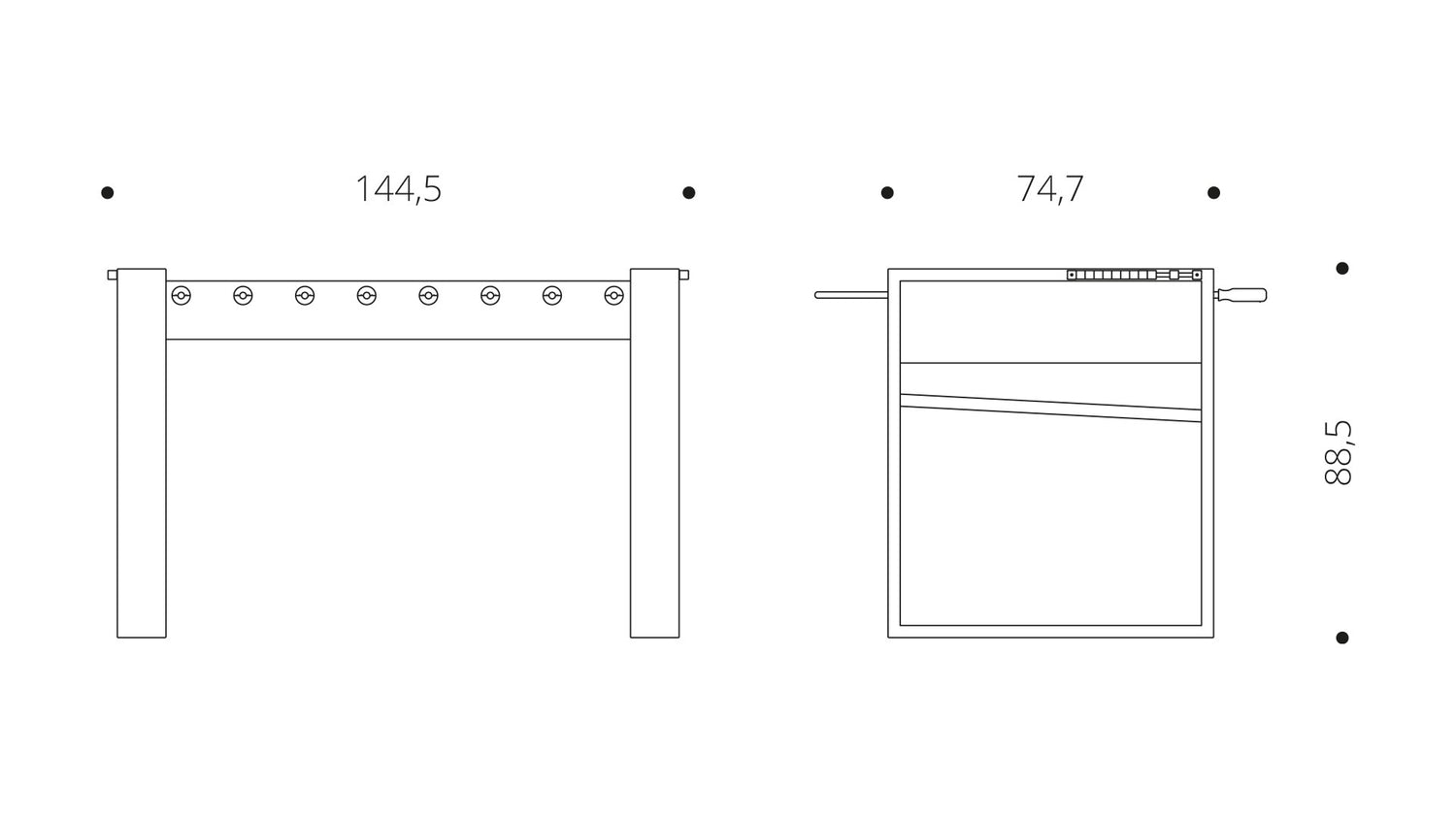 Calcio Balilla Fas Tour 65 Aste Rientranti Bianco