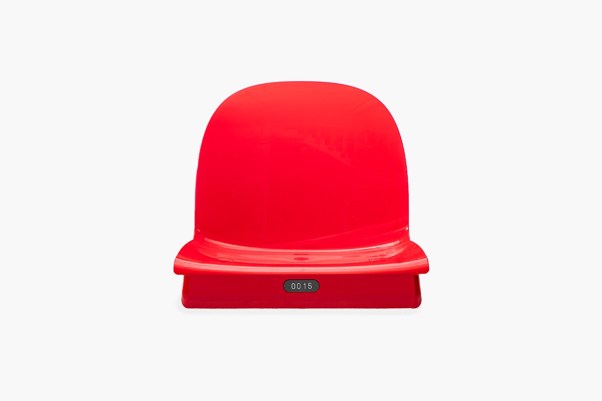 Seduta a scocca modello KUM 35cm profondità ridotta pp ignifugo. CL1 con anti UV