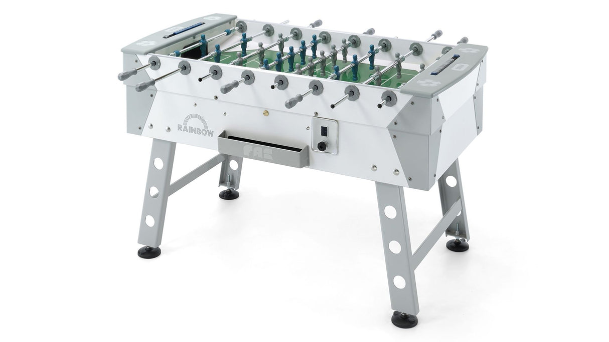 Calcio Balilla Fas Rainbow Bianco Grigio Con Gettoniera Esterno Aste Uscenti