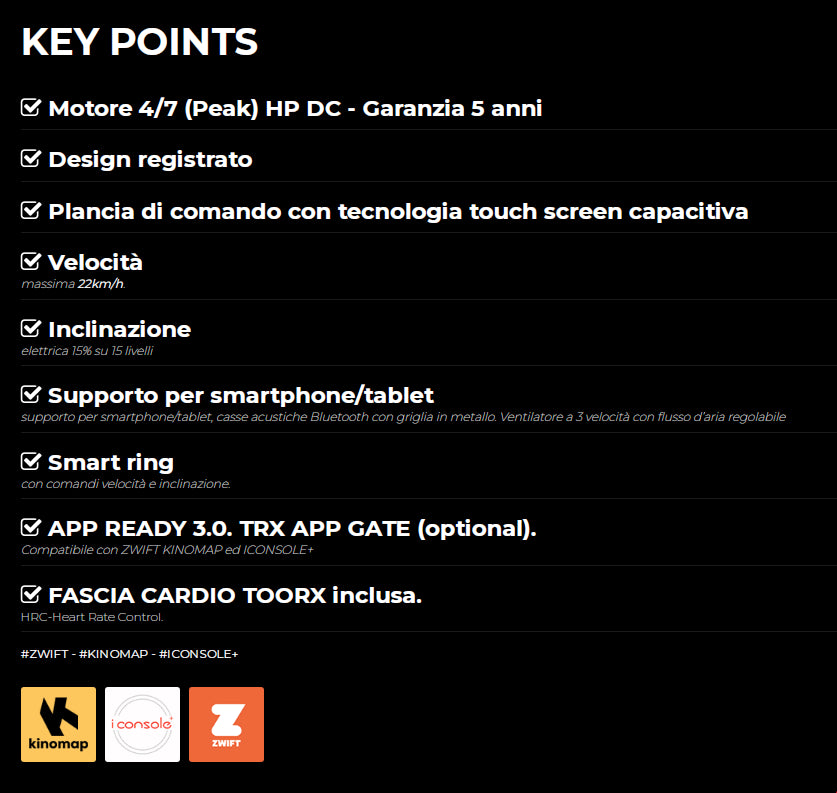 Tapis Roulant MIRAGE S60 4/7 (Peak) HP DC HRC APP Ready 3.0