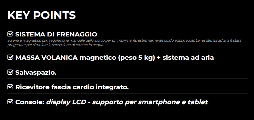 Vogatore RWX-200 magnetico e resistenza ad aria con ricevitore wireless