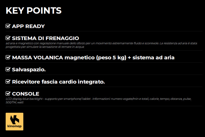 Vogatore RWX-300 elettromagnetico e resistenza ad aria con ricevitore wireless APP Ready
