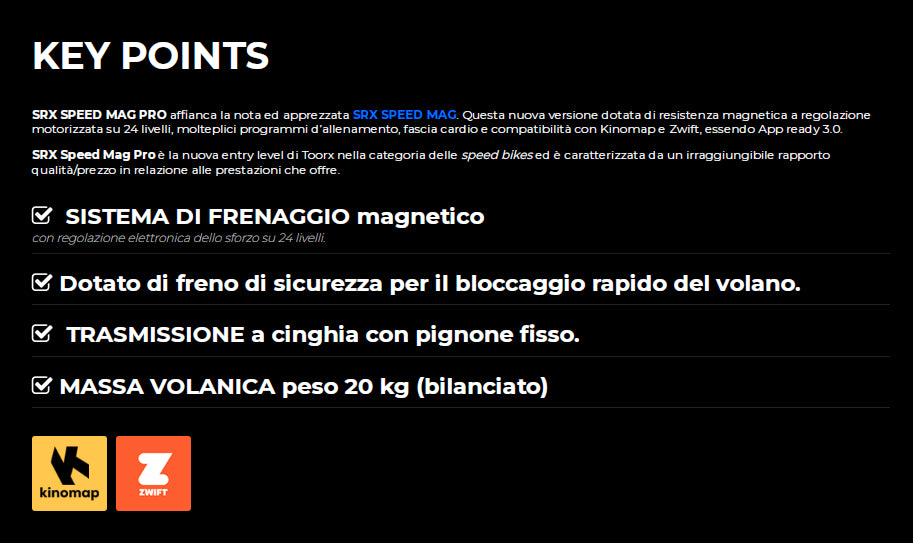 Spin Bike Toorx SRX SPEED MAG PRO HRC elettromagnetica con ricevitore wireless SCONTO BLACK FRIDAY SINO AL 01/12