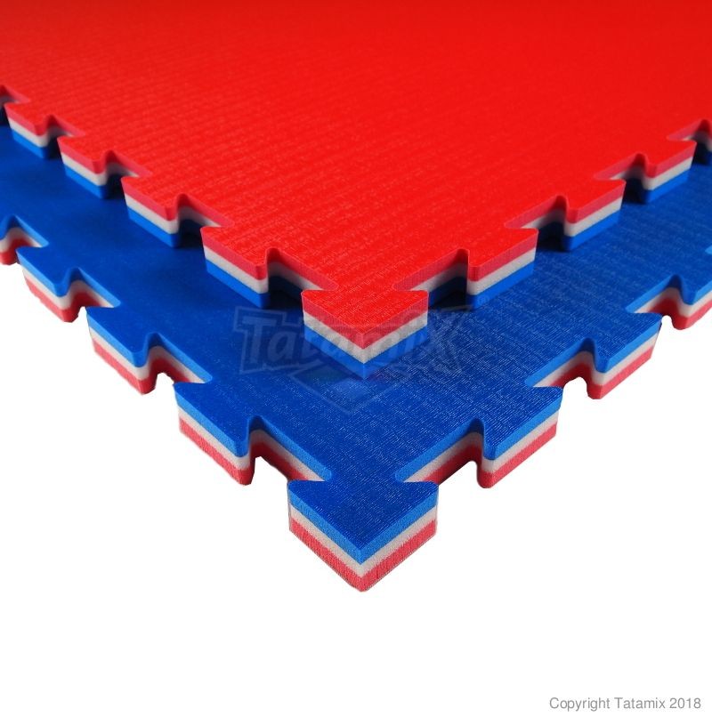 Tatami Incastro MMA Judo Art J30L 100x100 3cm Rosso/Bianco/Blu Quantità minima per la vendita 5 Moduli