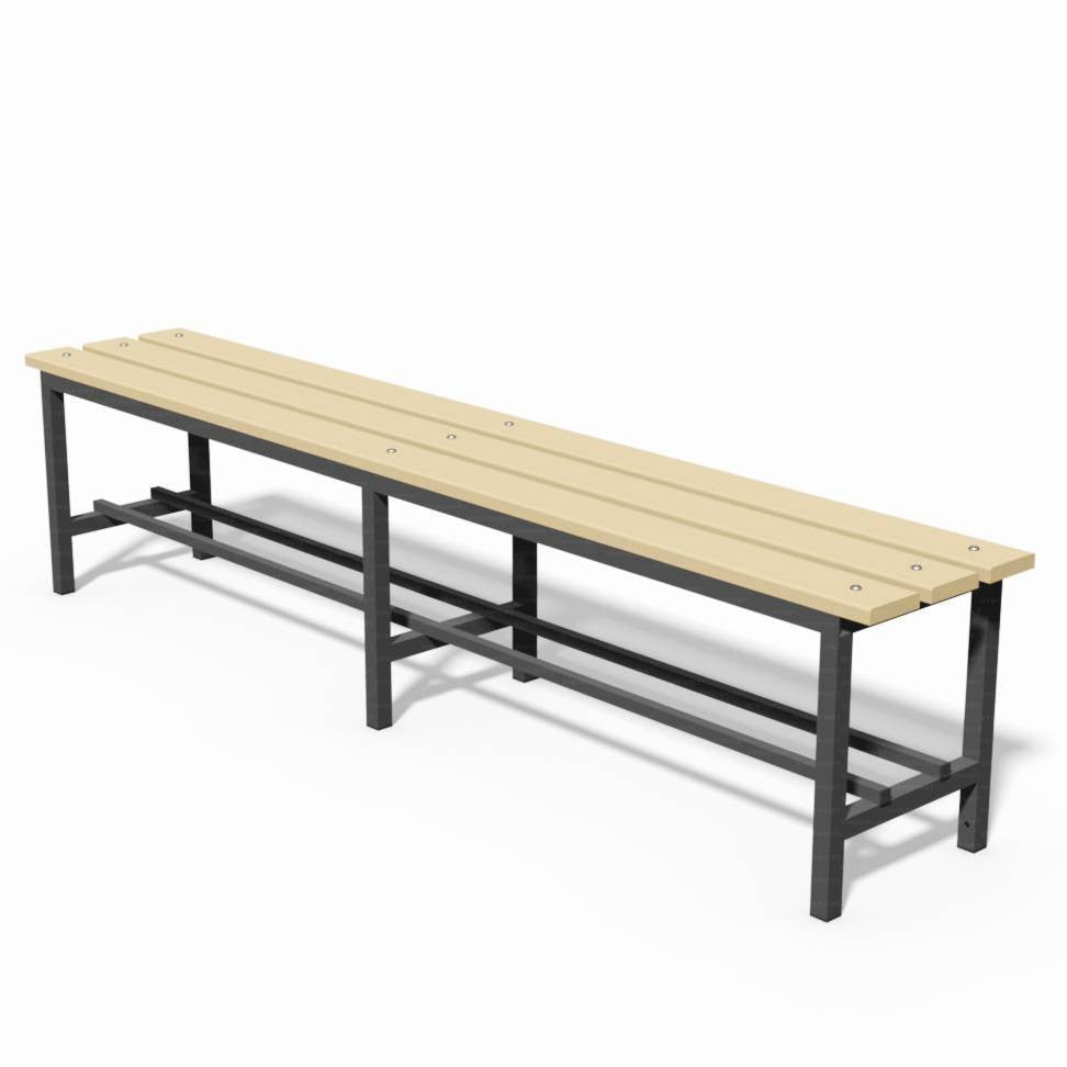 Panca acciaio solo seduta Art 9006 sez 30x30mm doghe in legno 2m