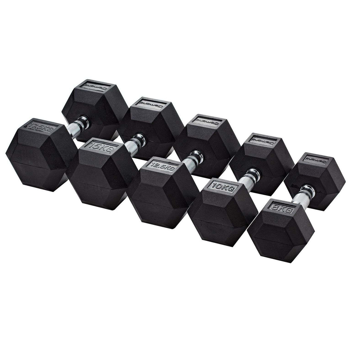 Manubrio Gommato Esagonale Chrome Diamond Da 1 a 70 Kg MGED