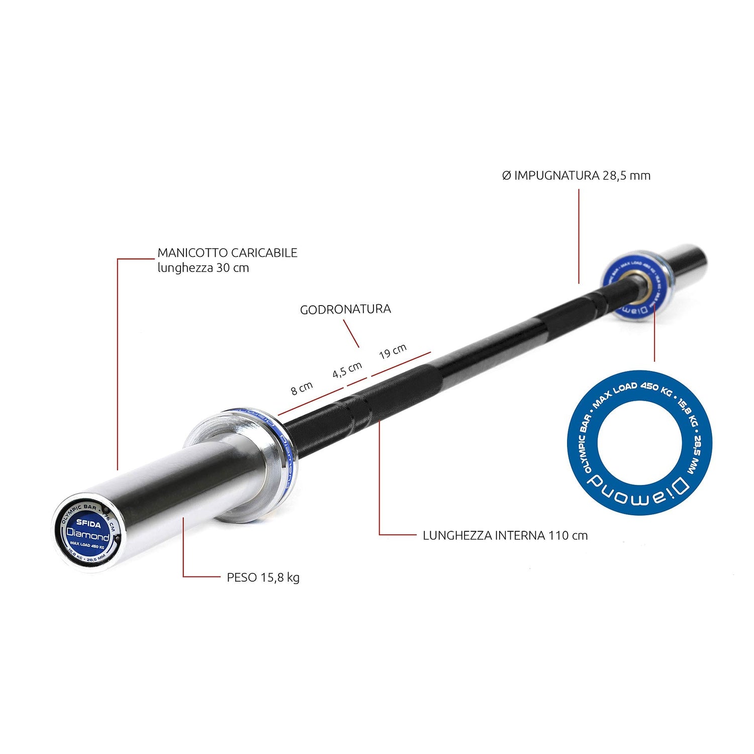 BILANCIERE OLIMPICO SFIDA – 176 CM DIAMOND BOSD176