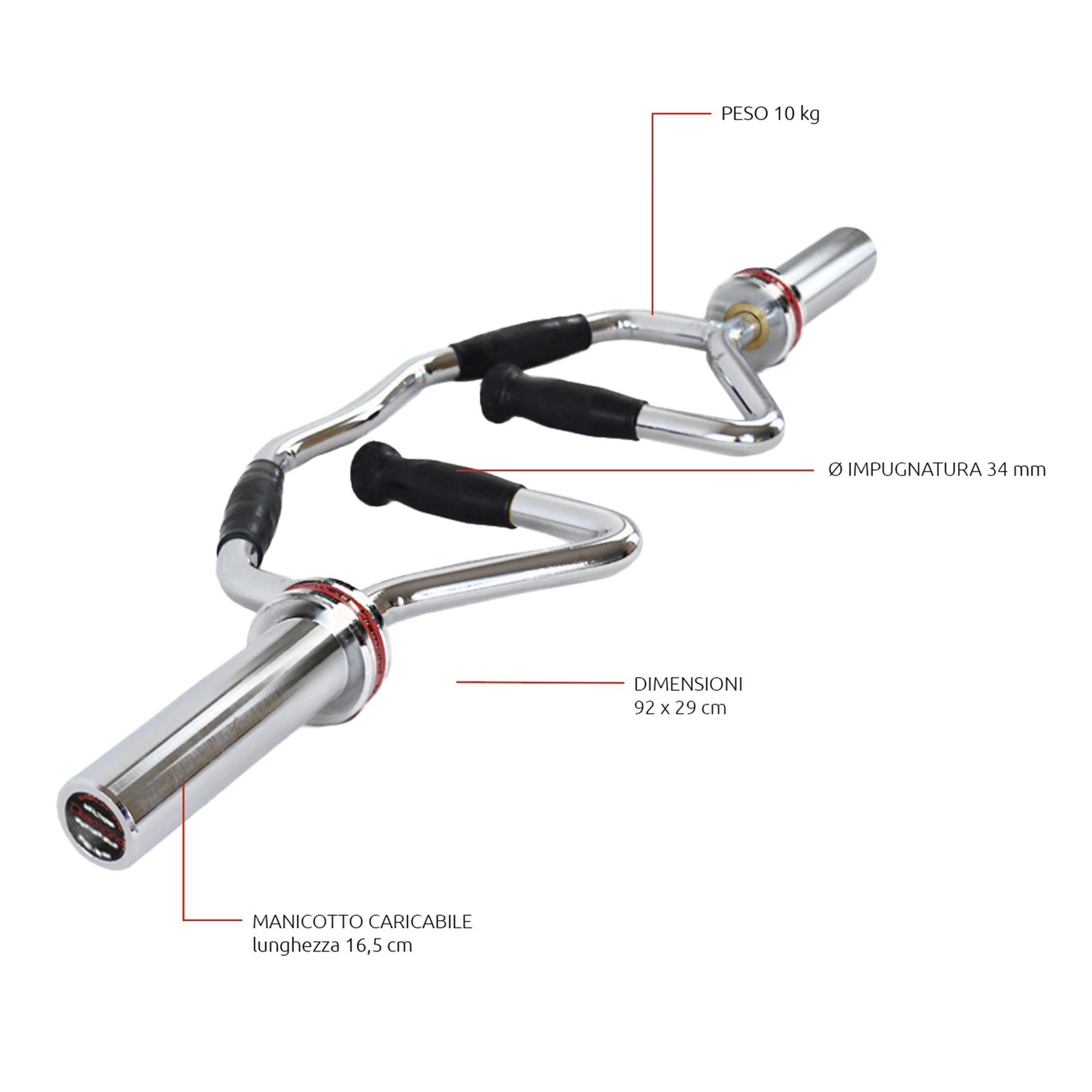 Bilanciere Olimpico – MULTIGRIP – 220 KG DIAMOND BMG92