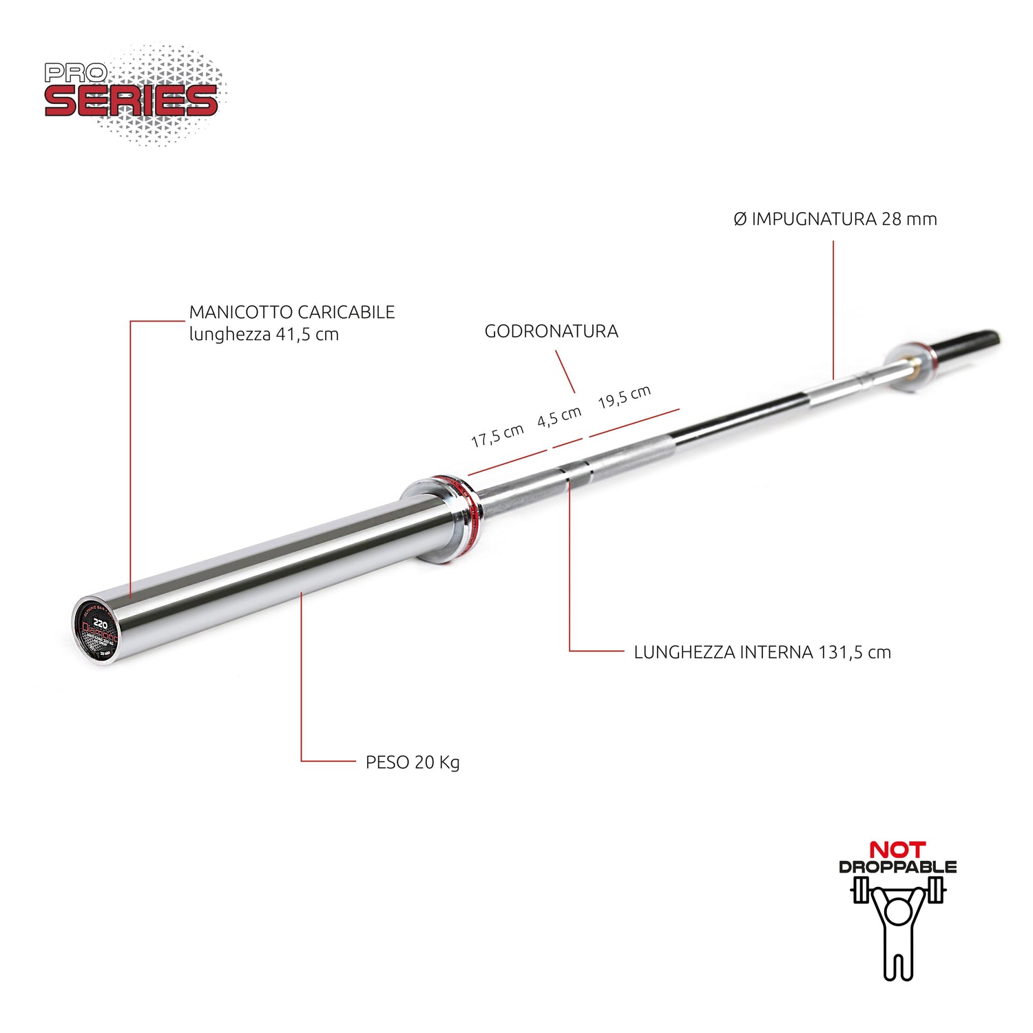 BILANCIERE OLIMPICO – 220 CM DIAMOND BOD220N