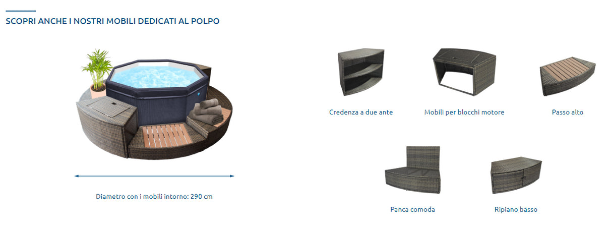 Serie completa 5 moduli mobili per spa Octopus