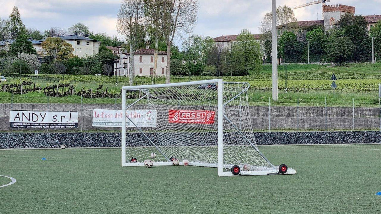 Kit 4 ruote sistema trasp. porta calcio trasportabile norme UNI Art6017
