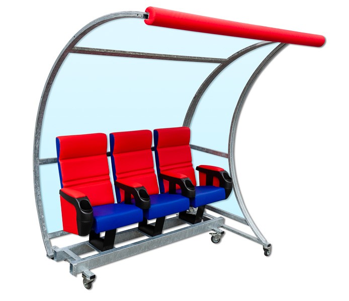 Panchina riserve ed allenatori S04442 su struttura mobile con ruote S04441