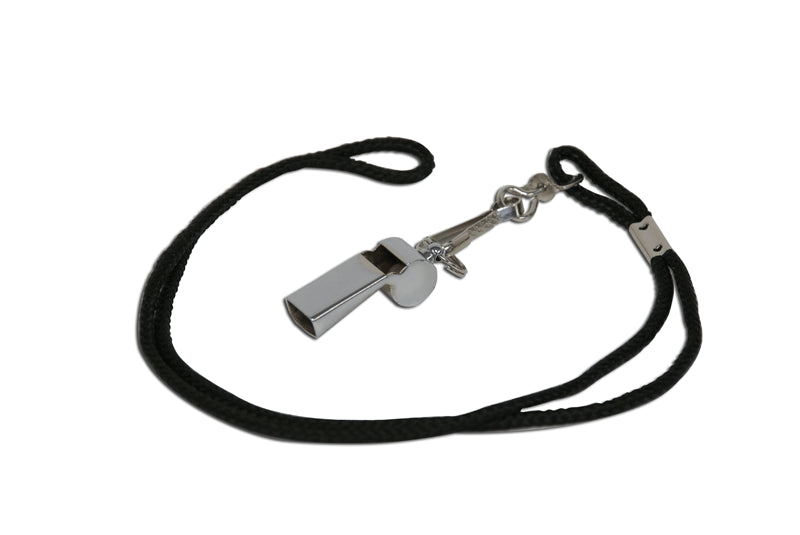 Fischietto di acciaio con cordicella per arbitro S04454