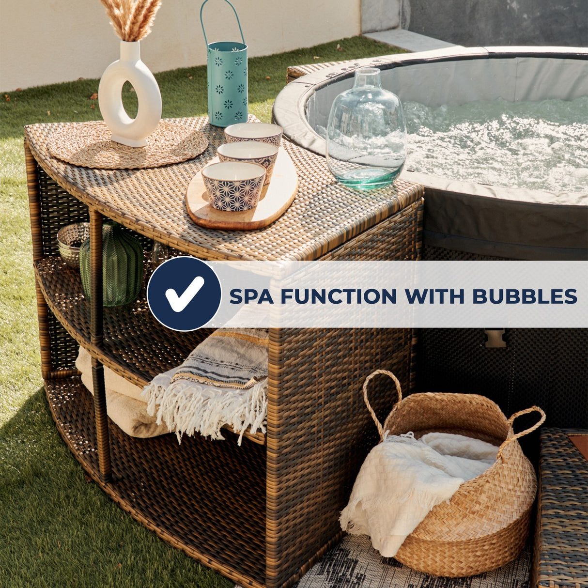 Vasca idromassaggio gonfiabile Ghiaccio 4 posti Pompa di calore 5kw + Mobili SP-ICE140/S5/MOB