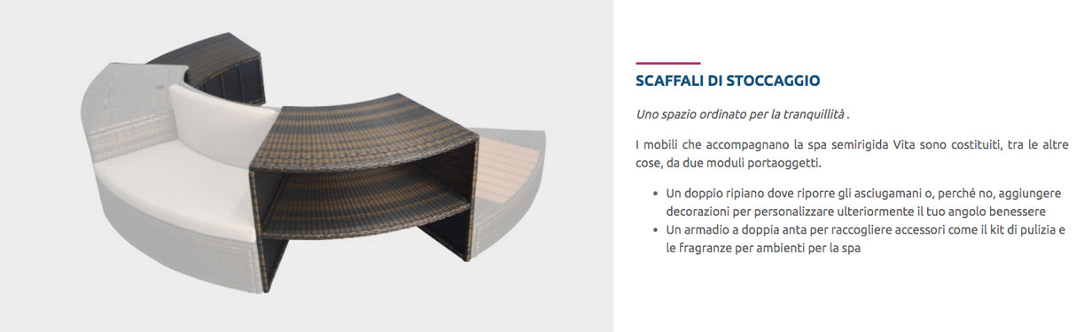 Mobili per Spa Vita 140 da 5 moduli Cod. SP-MOB140R