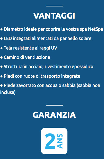 Ombrellone Rotondo Offset PER SPA NETSPA Colore beige + base da 60 litri Cod. GD-UM2500BS