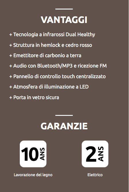 Sauna Ibrida Combinata da 4,5 kW Cod. HL-HC04PK con pietre incluse