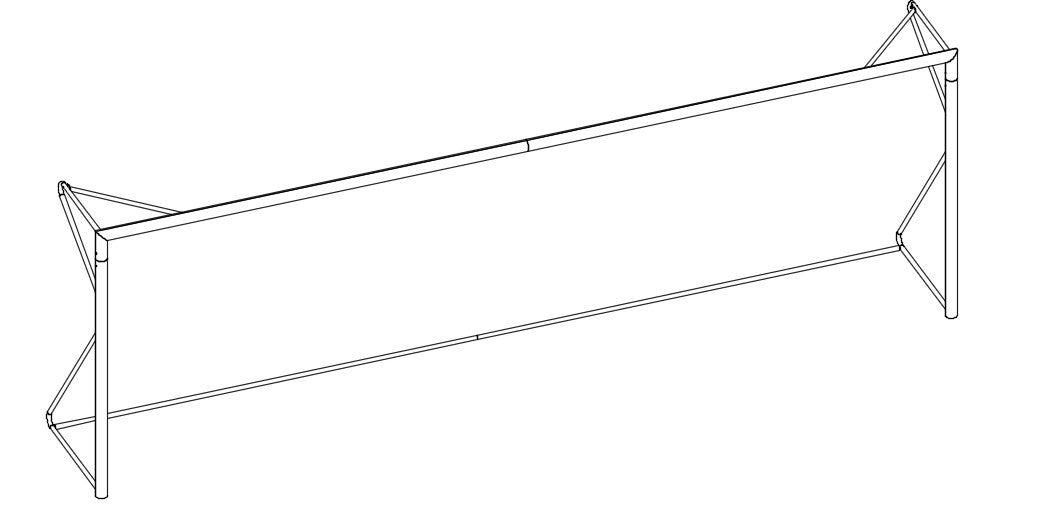 Coppia di Porte calcio ridotte 6x2 alluminio mobili traversa divisa sez.diam 80mm Art6033