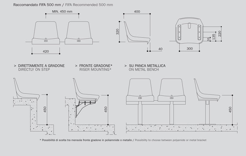 Seduta a scocca monoblocco M2010 versione anti-UV colori a scelta
