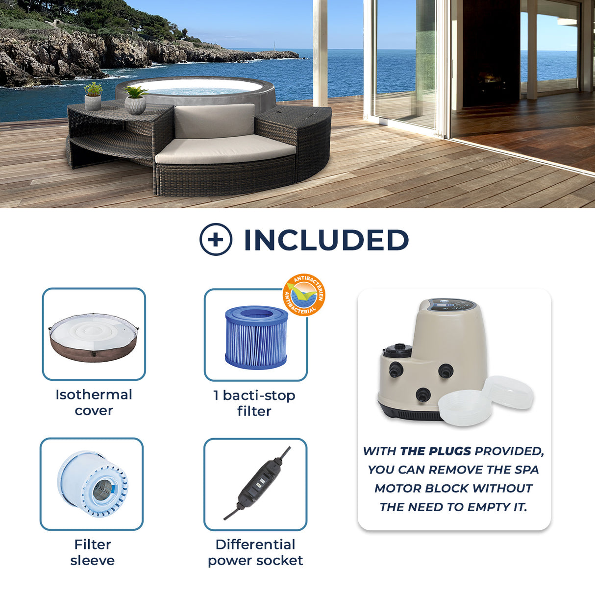 NetSpa Vita Premium 6 posti (4 adulti 2 bambini) senza mobili Cod. SP-VIP160C