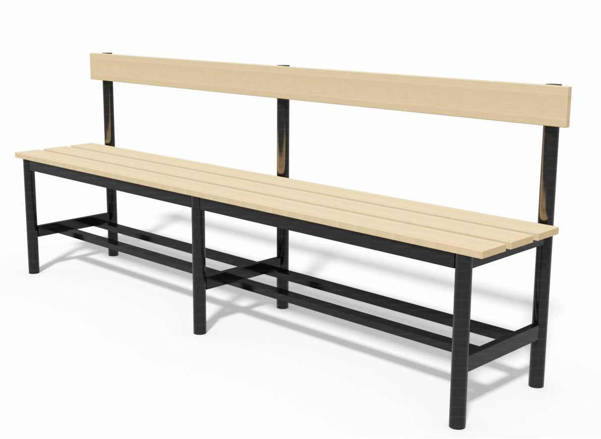 Panca in Acciaio 2m Art 9043 seduta e schienale doghe in legno