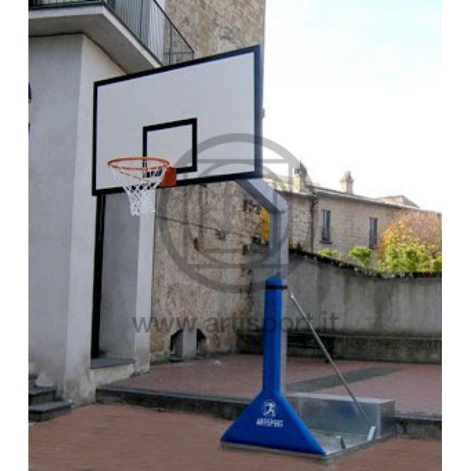Impianto basket monotubolare zincato esterno sbalzo cm 165 Art B651standard