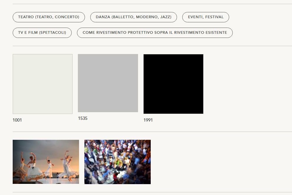 Tappeto Danza PVC mod "Ballerina" spessore 1,5 mm venduto a rotoli 50 mq costo al mq