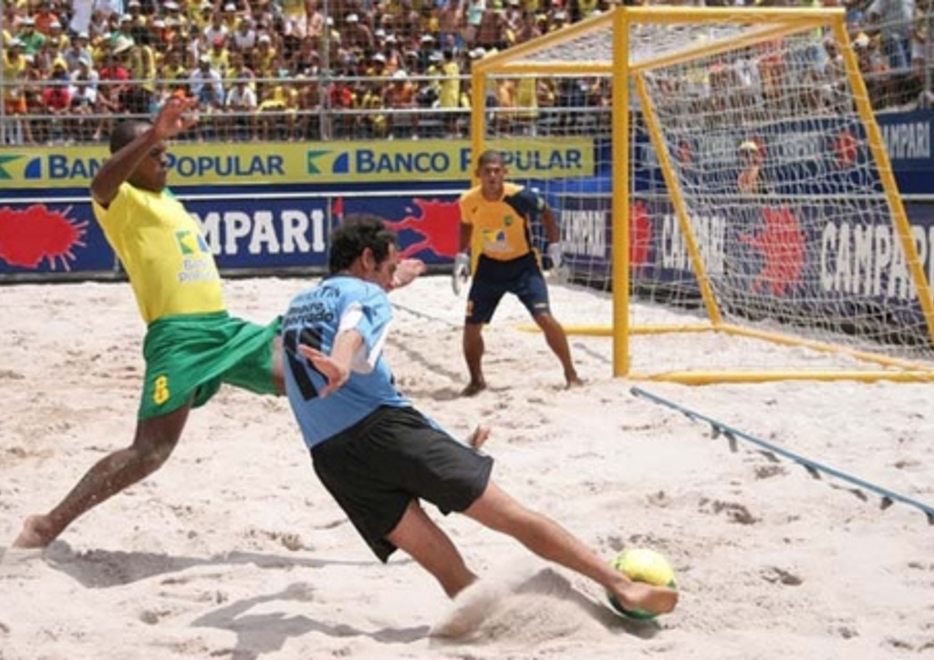Coppia porte da beach soccer in lega leggera di alluminio, trasportabili e smontabili Art. P222