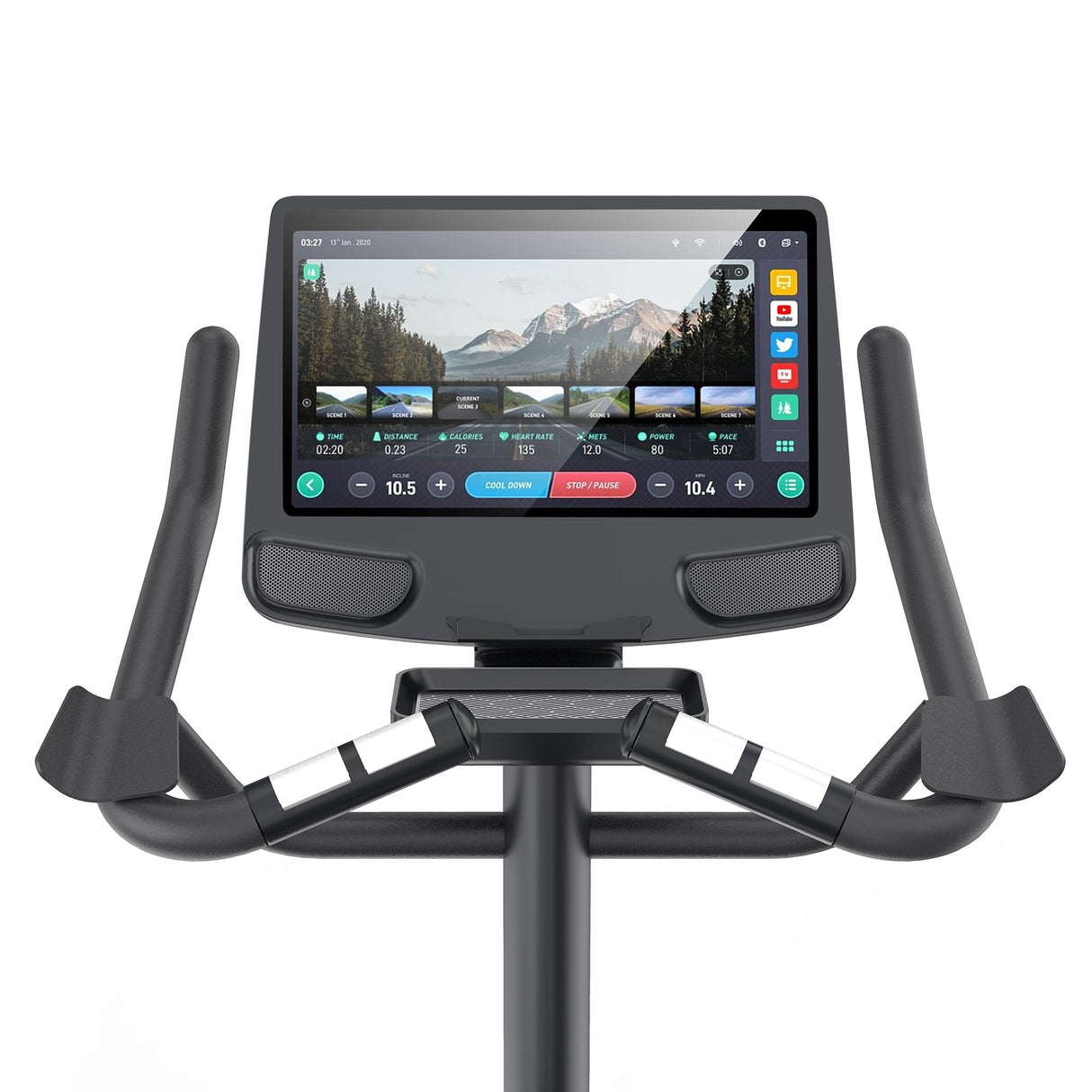 Cyclette Elettromagnetica Programmabile Diamond Cod. C77 - Touch screen HD 15,6'' + fascia BT + Wi-Fi + predisposizione app Kinomap*