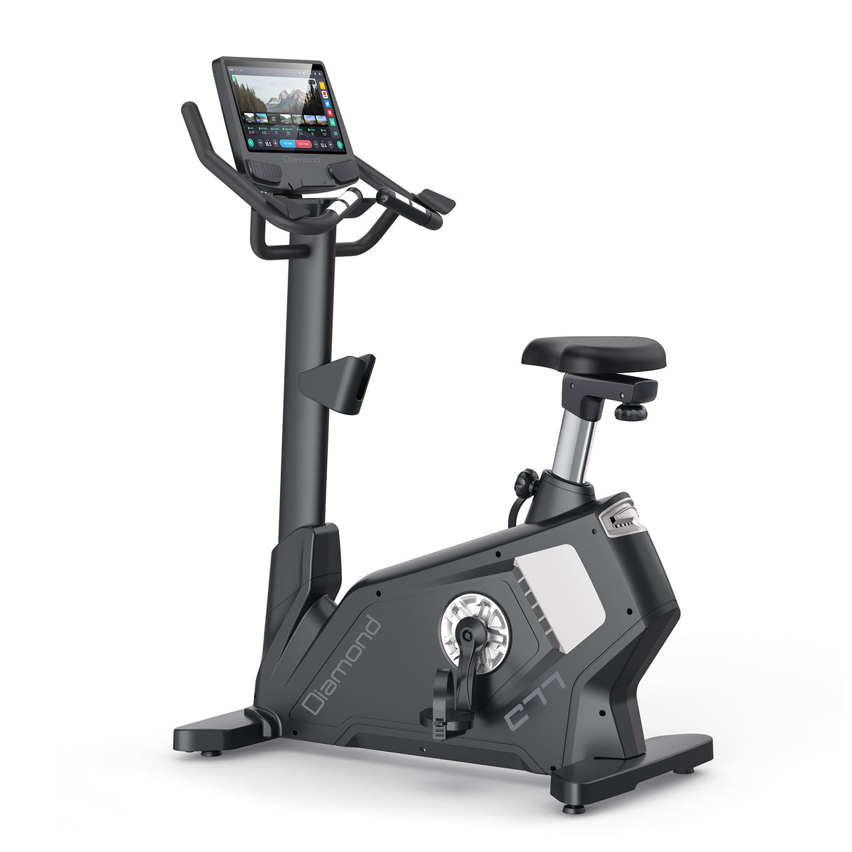 Cyclette Elettromagnetica Programmabile Diamond Cod. C77 - Touch screen HD 15,6'' + fascia BT + Wi-Fi + predisposizione app Kinomap*