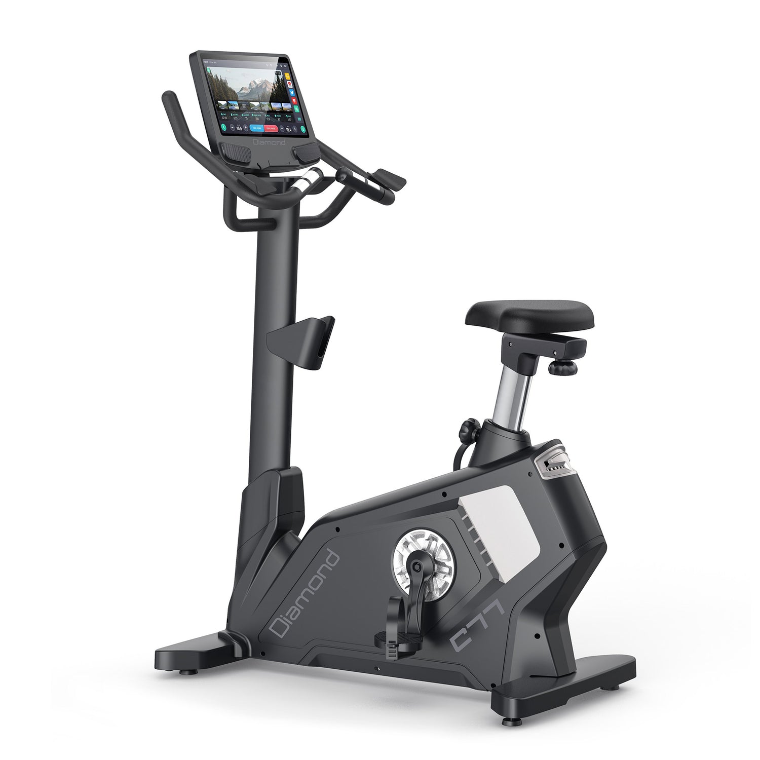 Cyclette Elettromagnetica Programmabile Diamond Cod. C77 - Touch screen HD 15,6'' + fascia BT + Wi-Fi + predisposizione app Kinomap*