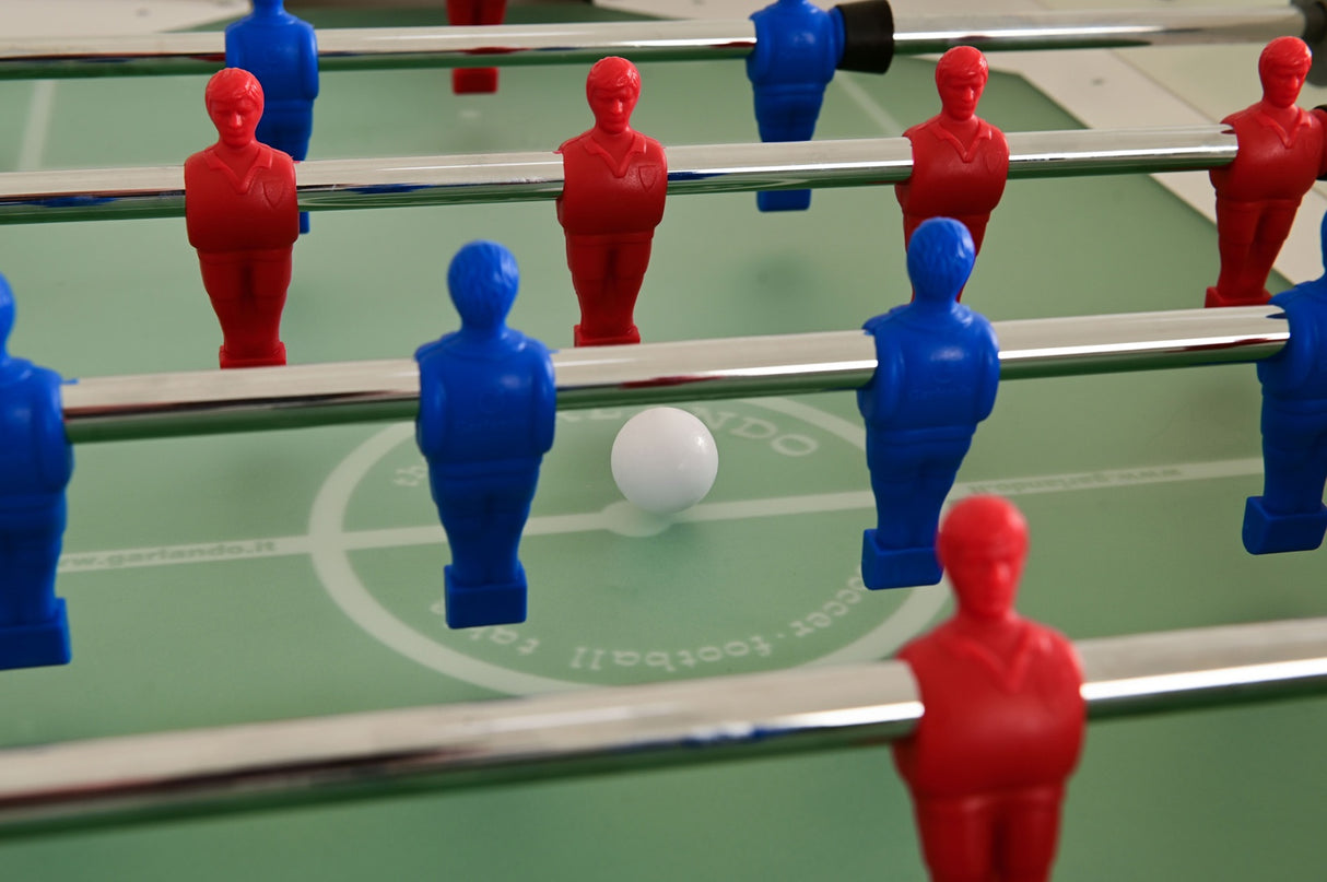 Calciobalilla Garlando Number 1 ITSF con aste uscenti, campo gioco lungo in vetro