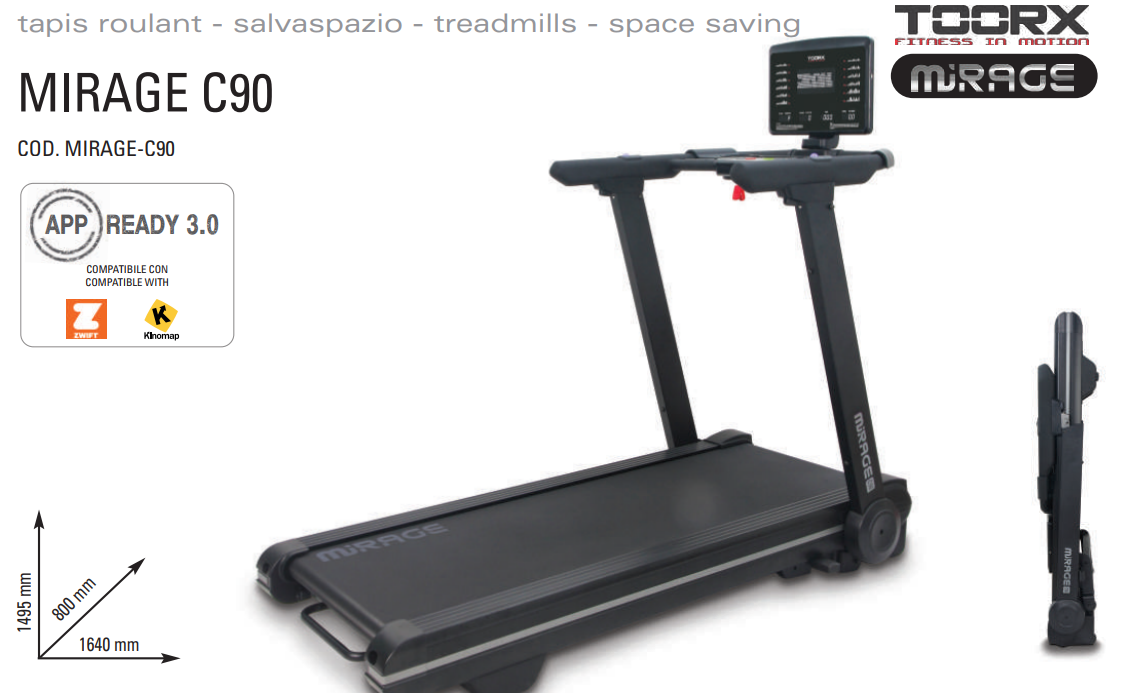 Tapis Roulant Salvaspazio MIRAGE C90 COD. MIRAGE-C90
