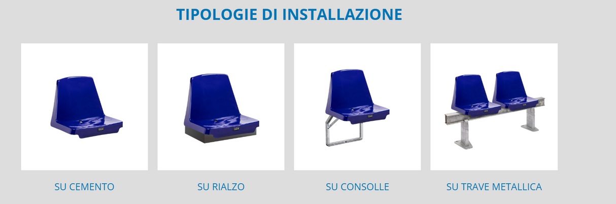 Seduta da stadio e tribuna monoblocco senza schienale Mod. Standard