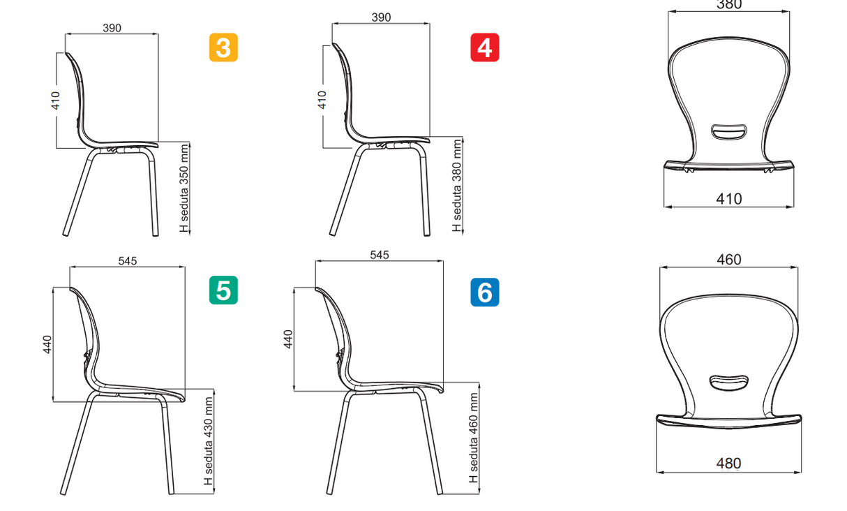 Seduta per spazi collettivi / Scocca con schienale per tribuna e stadio NEWS ignifuga