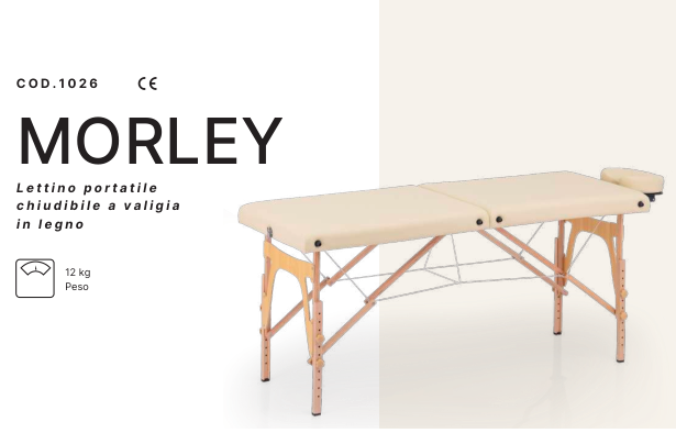 Lettino Medico Portatile Richiudibile in Legno di Faggio Morley Cod. 1026 Lettino Massaggi