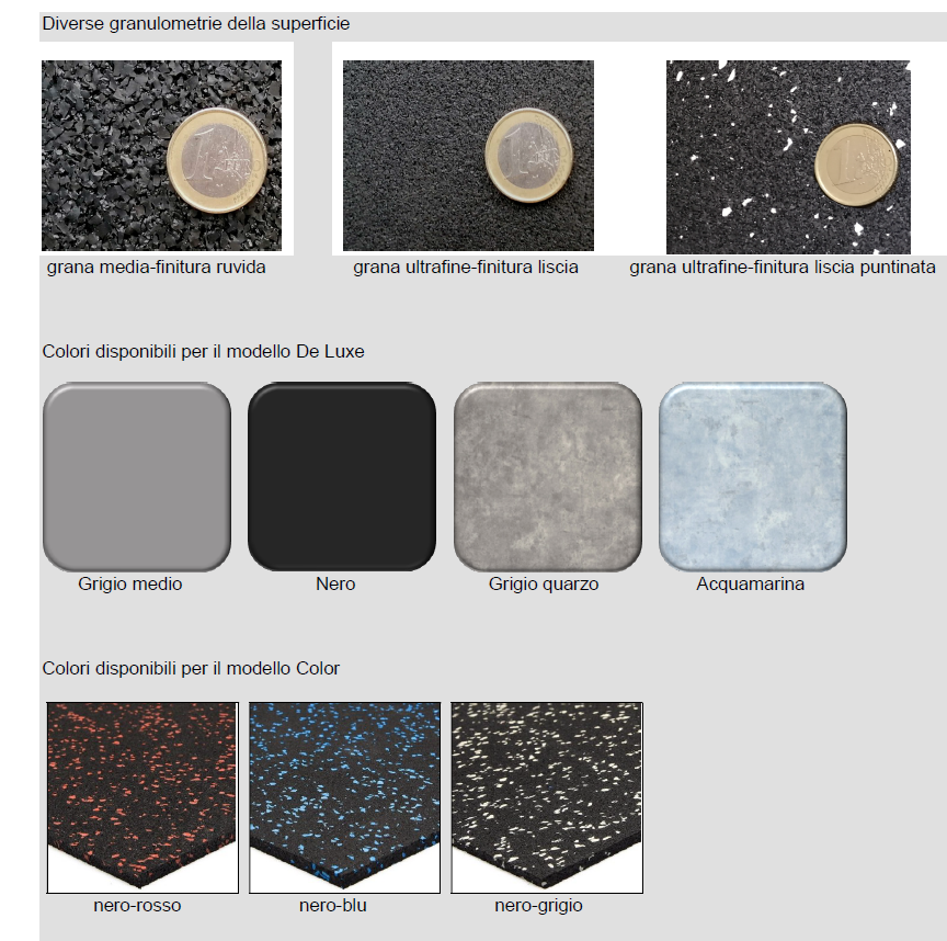 Eco-Floor gym TRIPLE Pavimentazione in gomma per palestre, aree crossfit e pesistica 3 strati a densità differenziate Piastrella bordo dritto mm. 980x980