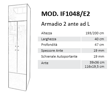 Armadietto 4 ante a L Vari colori e modelli disponibili MOD. IF1048/E e 2 Ante a L