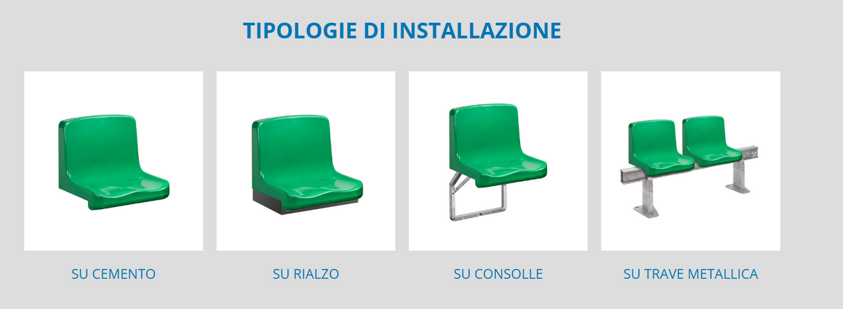 Seduta da stadio e tribuna monoblocco senza schienale Mod. Marsiglia