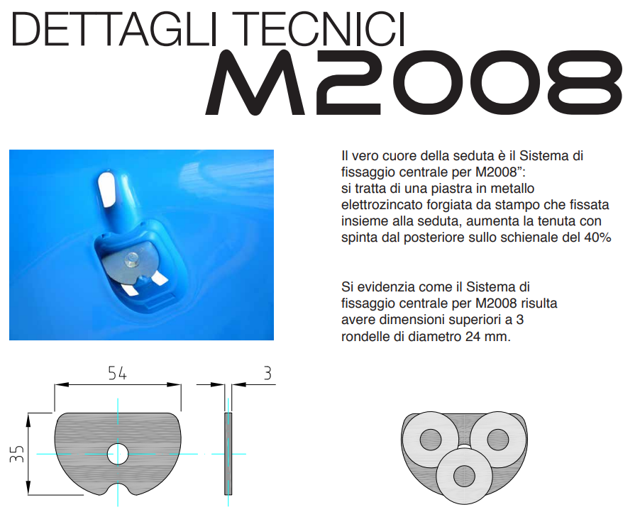Seduta monoblocco per impianti sportivi e stadio M2008 Anti UV