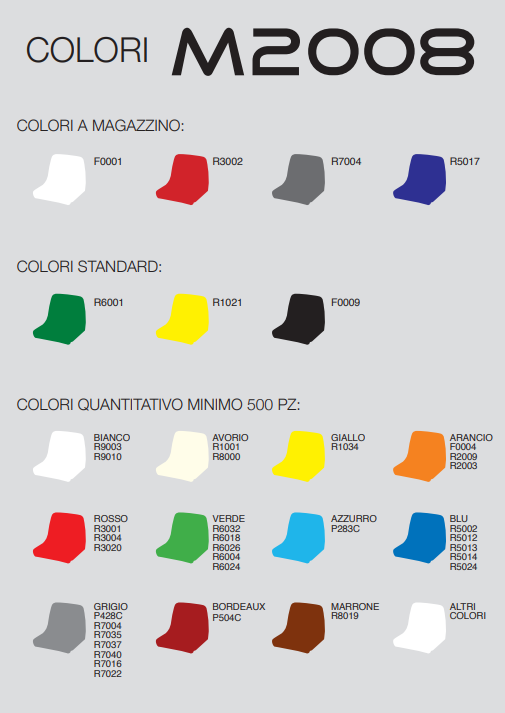 Seduta monoblocco per impianti sportivi e stadio M2008 Anti UV