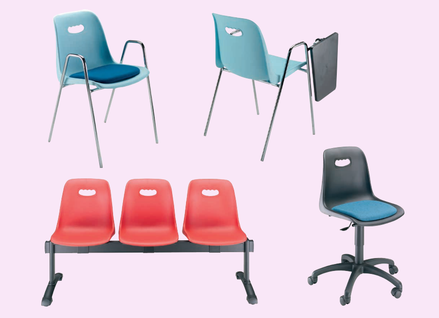 Scocca con schienale per tribuna e sedie D18 Seduta per spazi collettivi