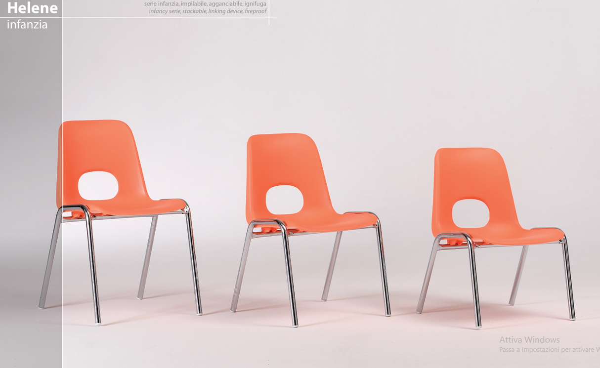 Sedia Completa per l'infanzia Helene 1041 Seggiolina altezze seduta da 26, 30 e 34 cm con Foro