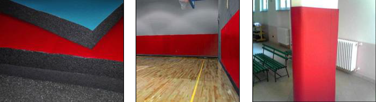 PROTEZIONI IN GOMMA - PANNELLI PER PARETI INTERNE SOFT PANNELLI Eco-Soft in gomma espansa con rivestimento in tessuto spalmato lavabile