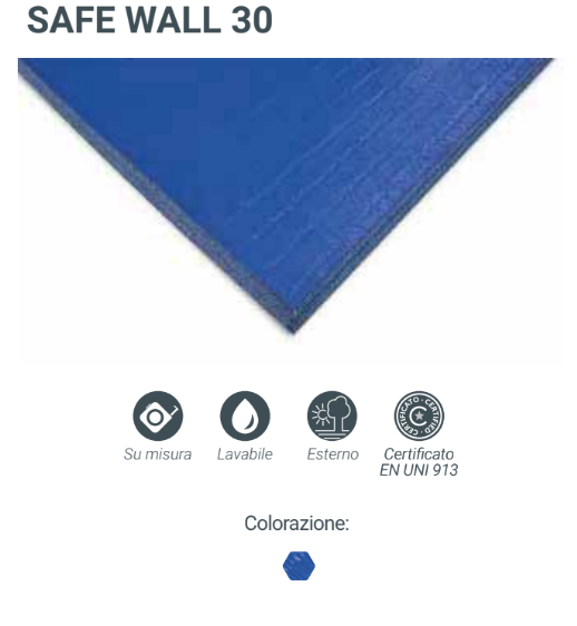 Protezione murale Atossica Pannello SAFEWALL 30 in gomma PE polietilene espanso reticolato