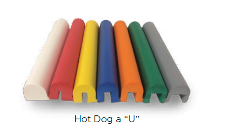 Paraspigoli Hot Dog “anti-spigolo” Sezione a "U" spessore 28mm larghezza 30 mm