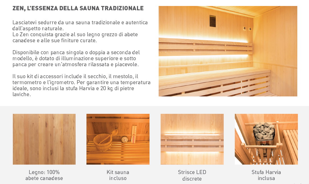 Sauna A Vapore ZEN - 2 posti Pacchetto completo - 3,5kW Cod. SN-ZEN2PK Disponibile dal 09/06/2026