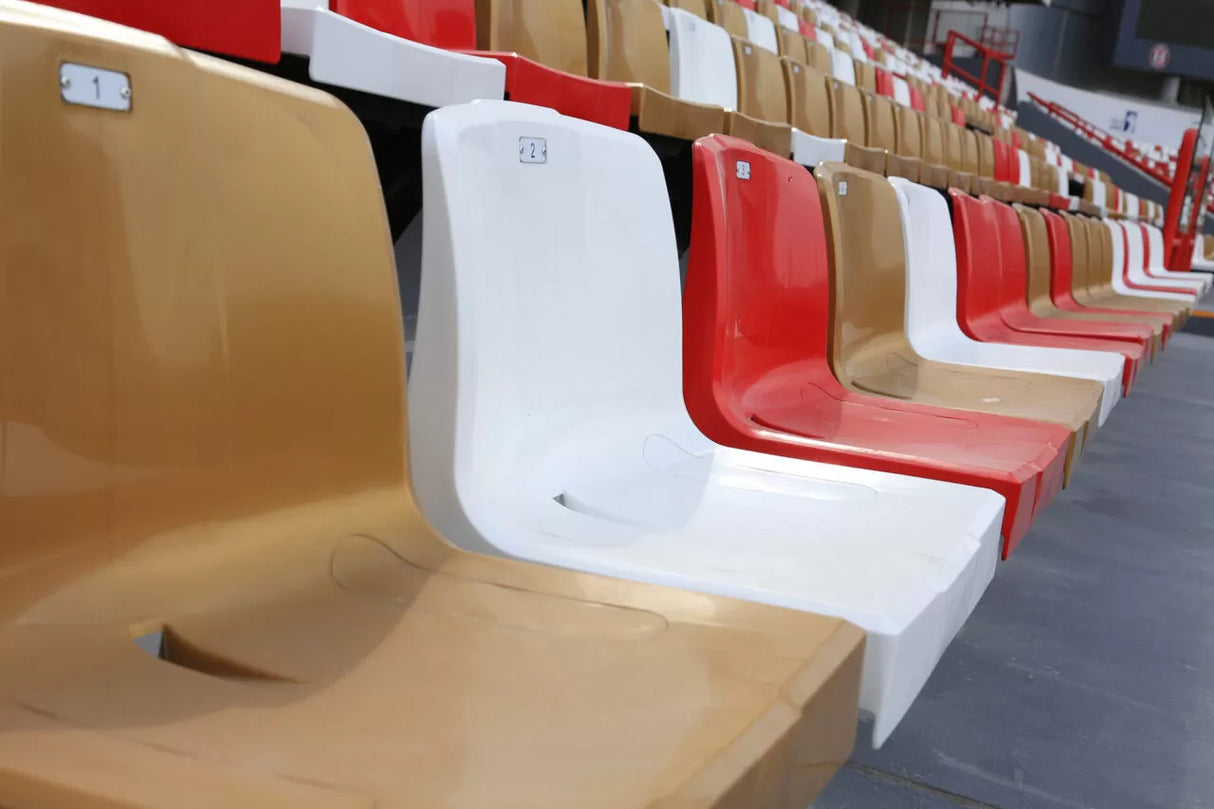 M2025 – Seduta monoblocco per impianti sportivi (Anche Versione Ignifuga)
